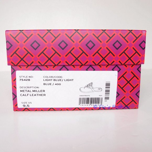 ❤️ New Tory Burch Metal Miller Leather Sandal BLUE US 8 9 9.5 AUTHENTIC - Picture 3 of 16